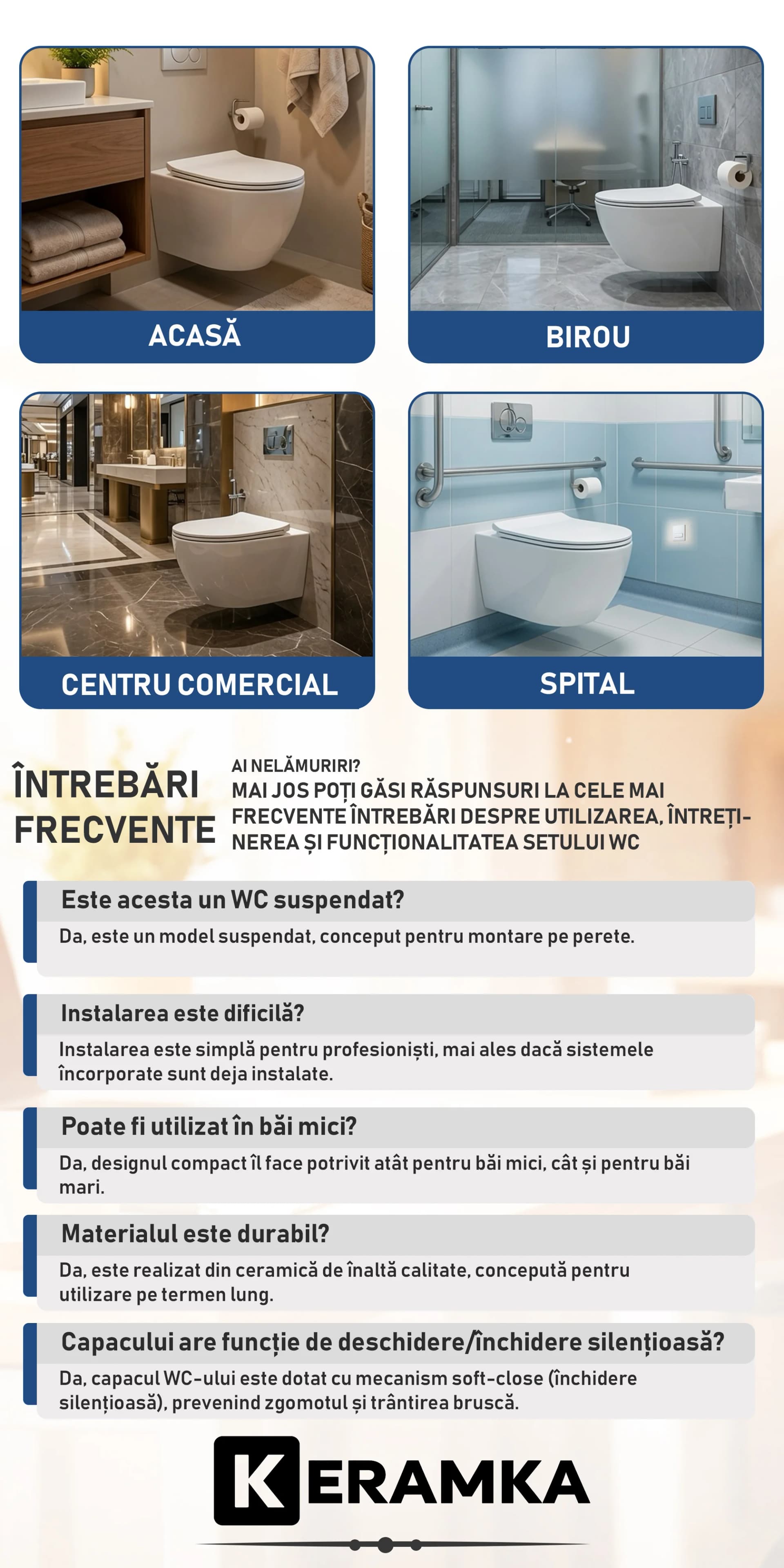 Vas WC suspendat rimless fara margini Sofia  alb ceramica lucioasa cu capac soft close duroplast inchidere lenta T203 - 49x36x36cm