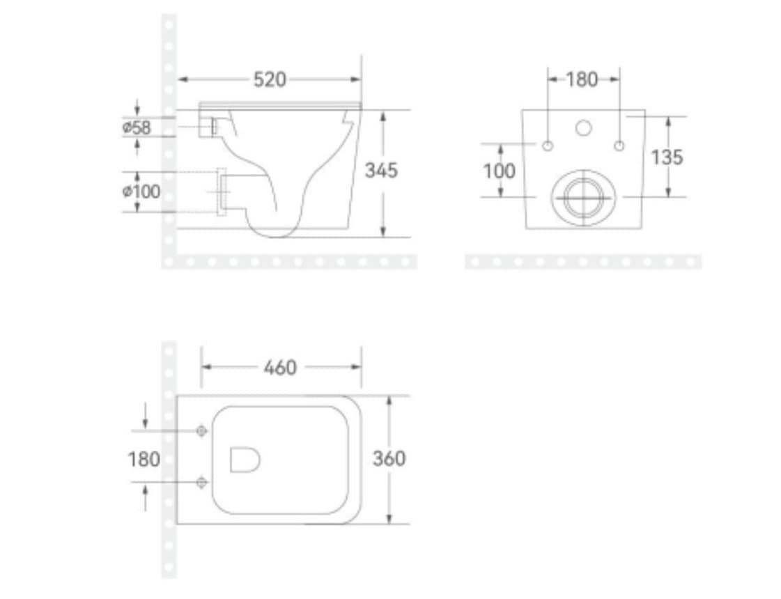 Set Vas WC suspendat rimless fara margini Florence cu capac Soft Close Duroplast inchidere lenta + Bide suspendat Alb - 52x36x36cm