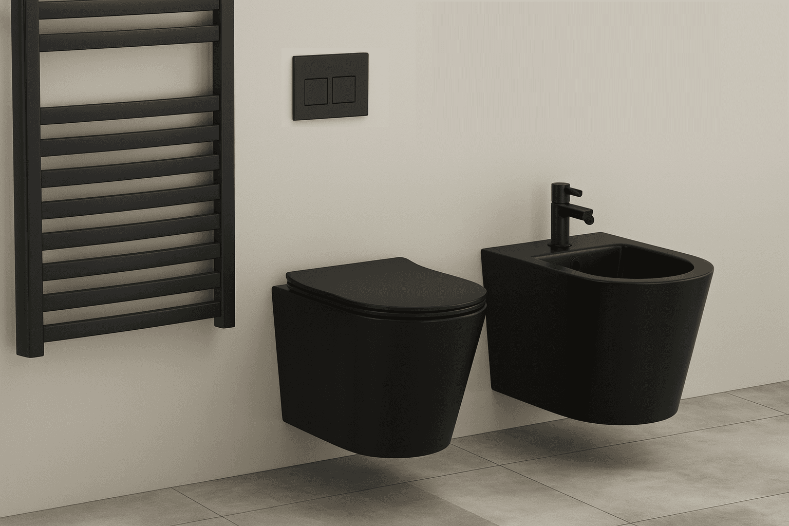 Vas WC Suspendat Rimless fara margini negru finisaj mat satin Atena cu Capac Soft Close duroplast cu inchidere lenta T201MB - 49x36x36cm
