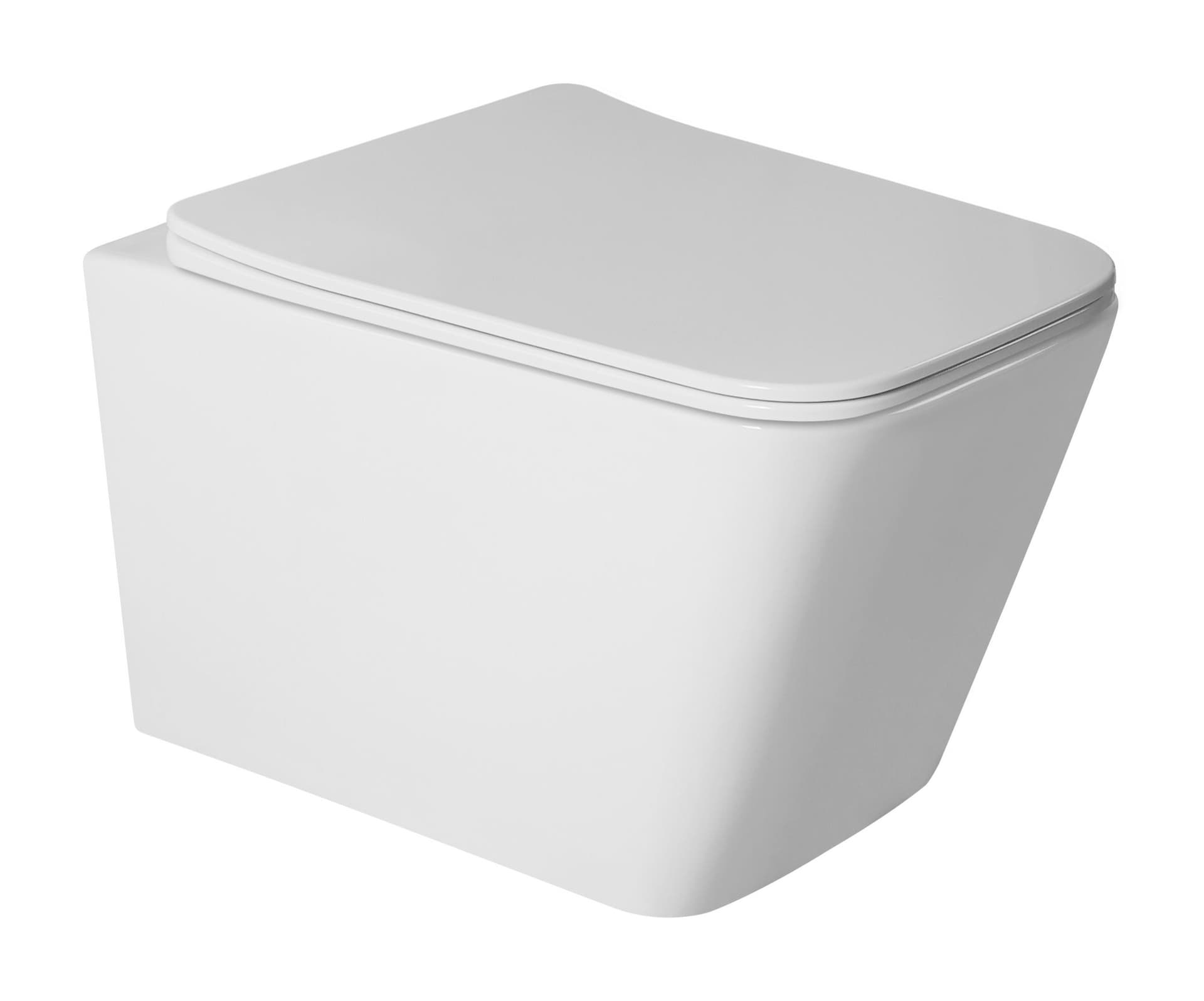 Set Vas WC suspendat Tornado 3.0 Rimless Florence-S alb ceramica cu capac Soft Close 49x36x36cm