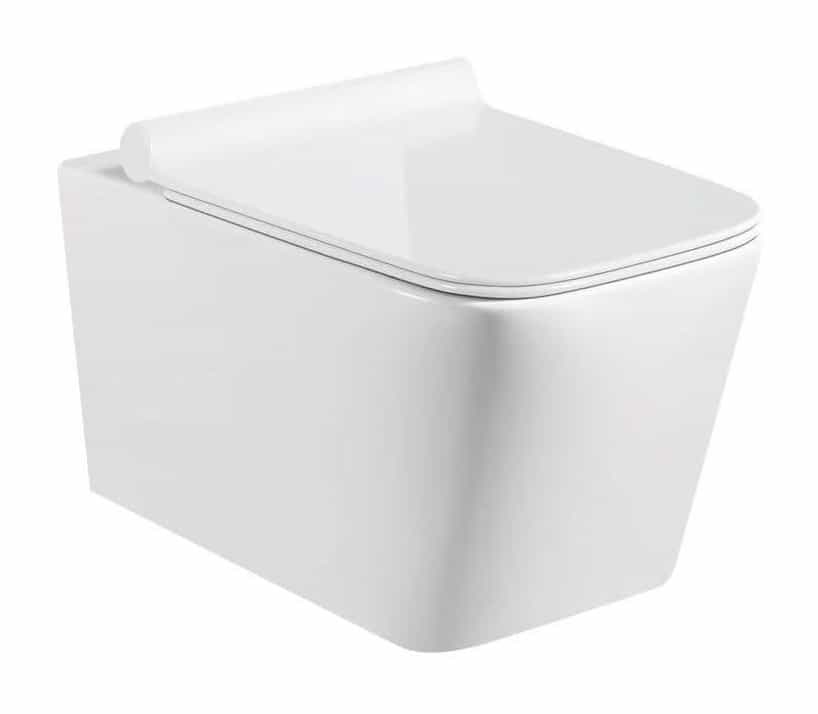 Set Vas WC Visam Neo Alb suspendat rimless alb ceramica + capac UV softclose